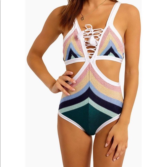 Suboo Lace Up Front Cut Out Paradiso Swimsuit - Picture 16 of 16